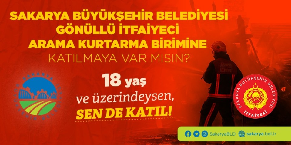 Gönüllü İtfaiyeci arama kurtarma ekibi için başvurular başladı