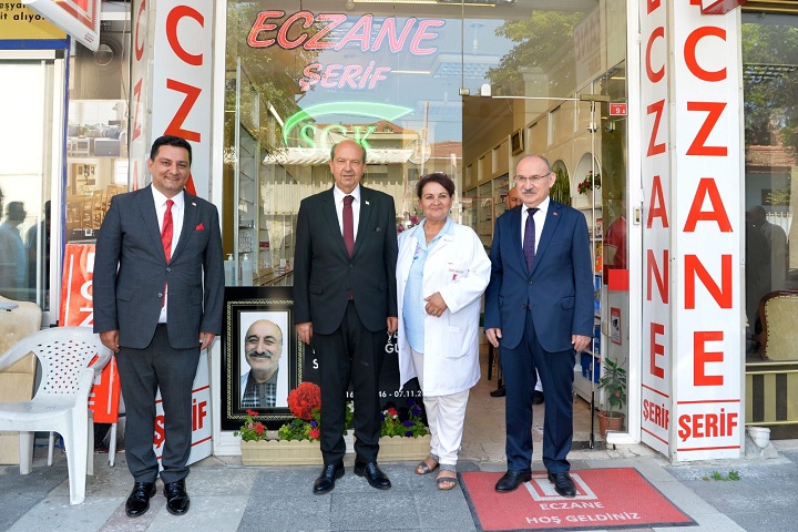 KKTC CUMHURBAŞKANI ERSİN TATAR DAN ŞERİF ECZANESİNE ANLAMLI ZİYARET