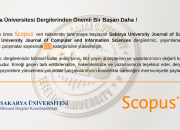 Sakarya Üniversitesi Dergilerinden Önemli Bir Başarı Daha